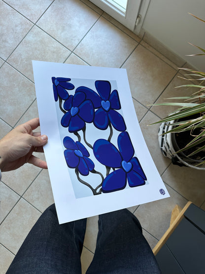 Affiche blue flowers