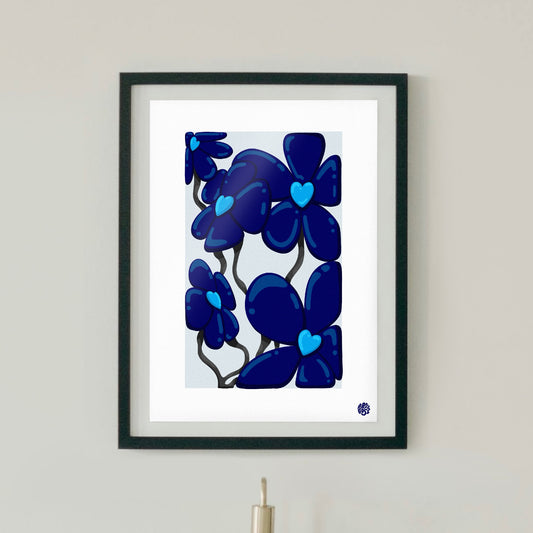 Affiche blue flowers